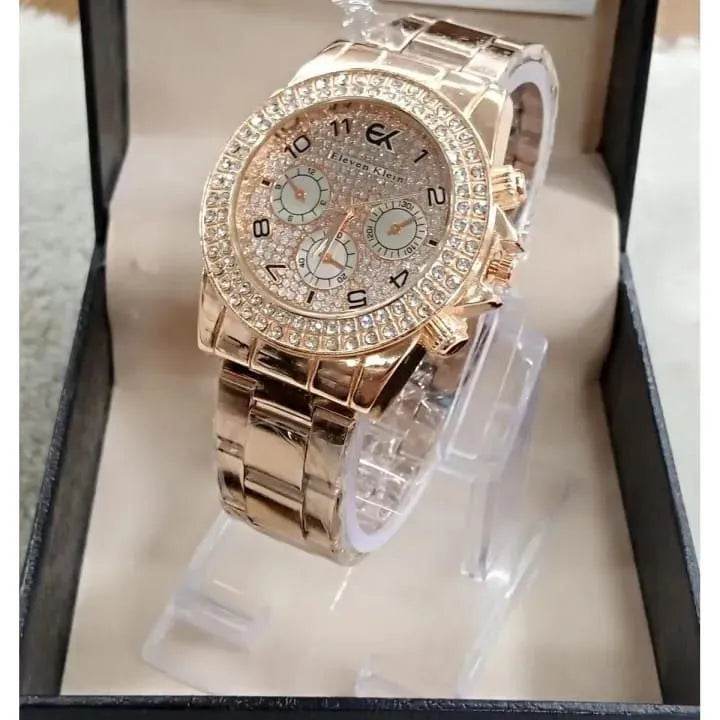 Stain Less Steel Analog Style Quartz Watch For Women - RiwayatbyRida