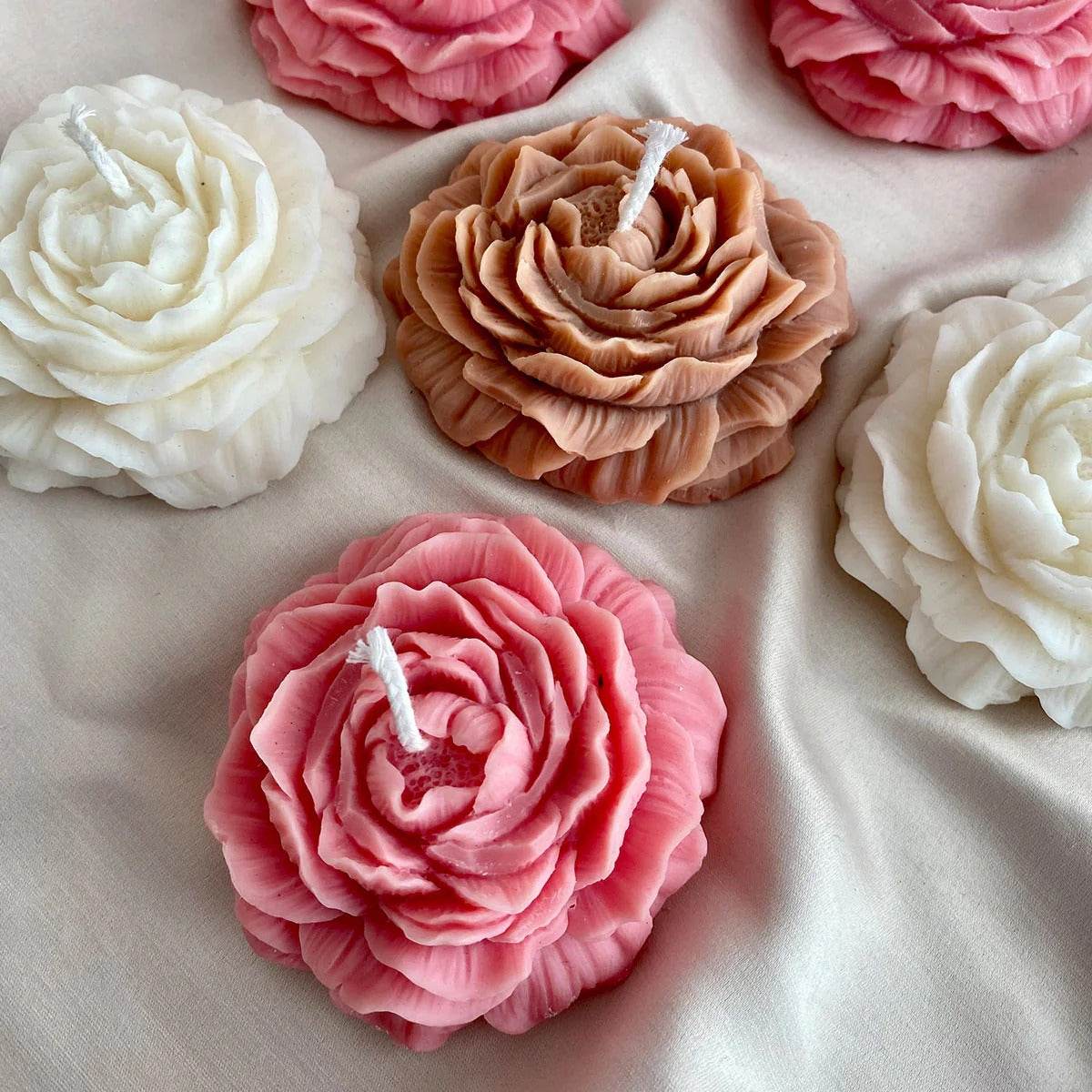 Peony Flower Scented Candle - RiwayatbyRida
