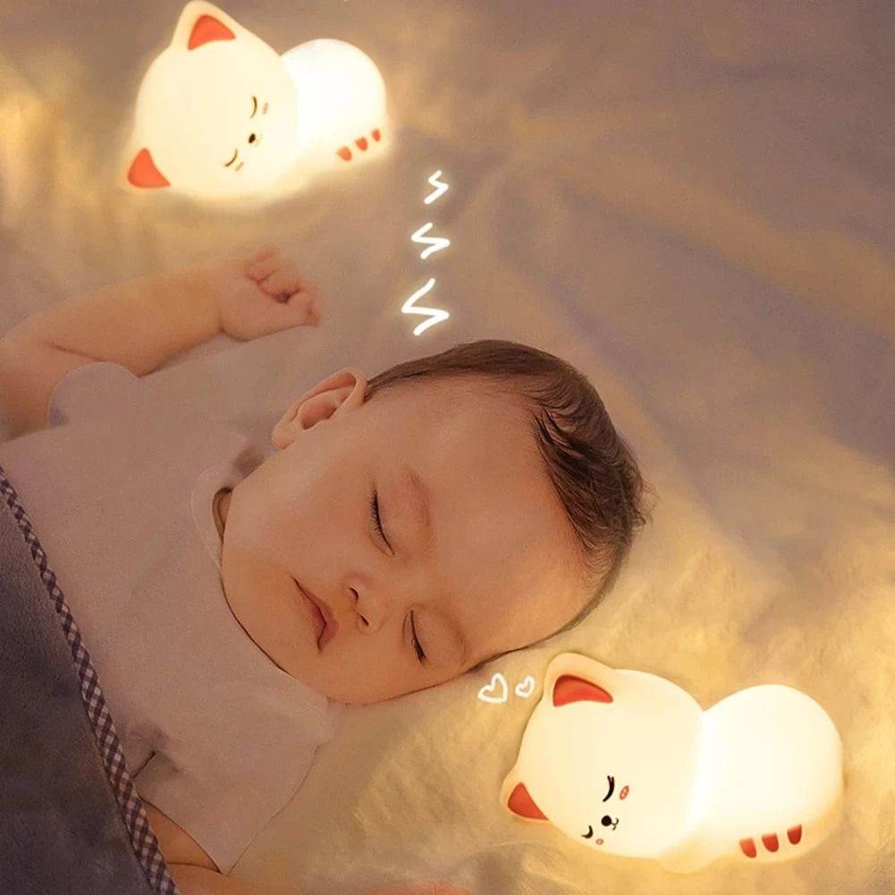 USB Rechargeable Silicone cat LED Night Light - RiwayatbyRida