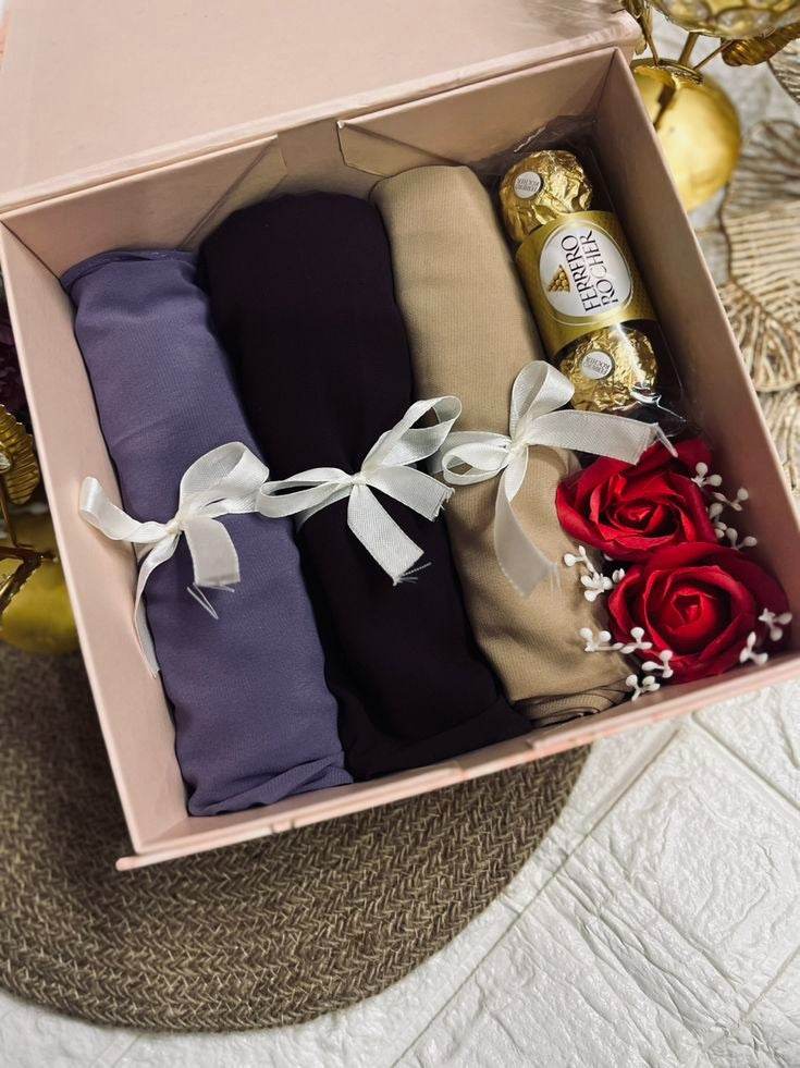 Luxury Hijab Gift Box for Girls with Chocolates & Roses – Perfect Gift in Pakistan - RiwayatbyRida